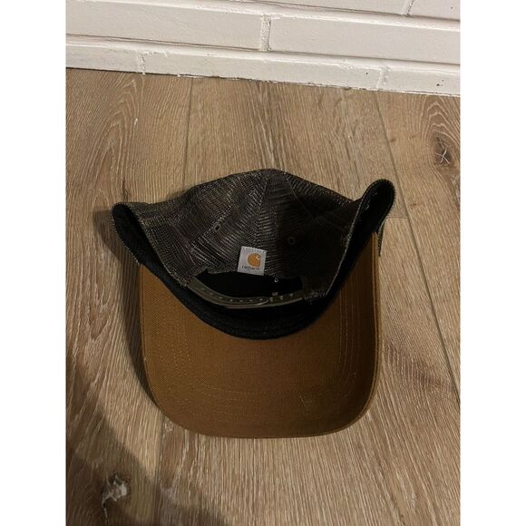 Carhartt Fishing Large Mouth Bass Embroidered Trucker Snapback Baseball Hat Cap - Picture 2 of 3